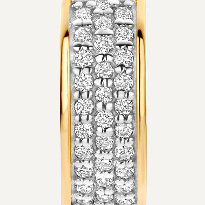 Pav¨¦ Diamond Bold Huggie Hoops (12mm) (0.16 ct)