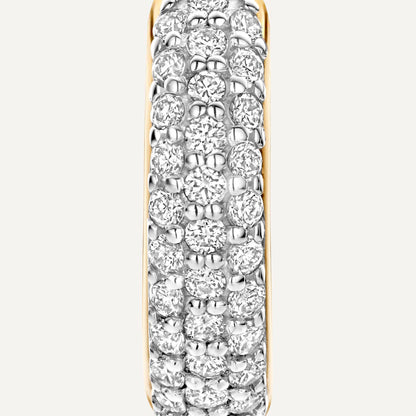Pav¨¦ Diamond Curved Huggie Hoops (12mm) (0.22 ct)