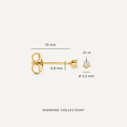Three Prong Diamond Studs (0.05 ct)