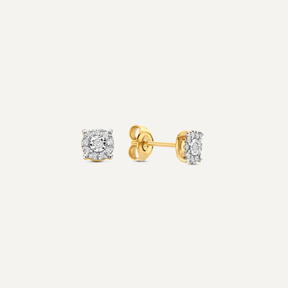Four Prong Diamond Halo Studs (0.09 ct)