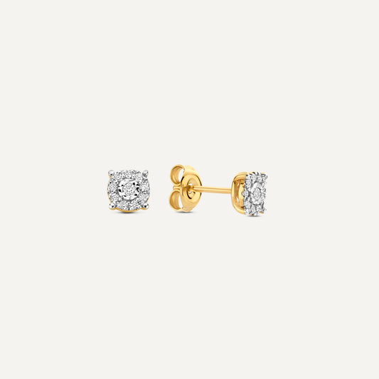 Four Prong Diamond Halo Studs (0.09 ct)