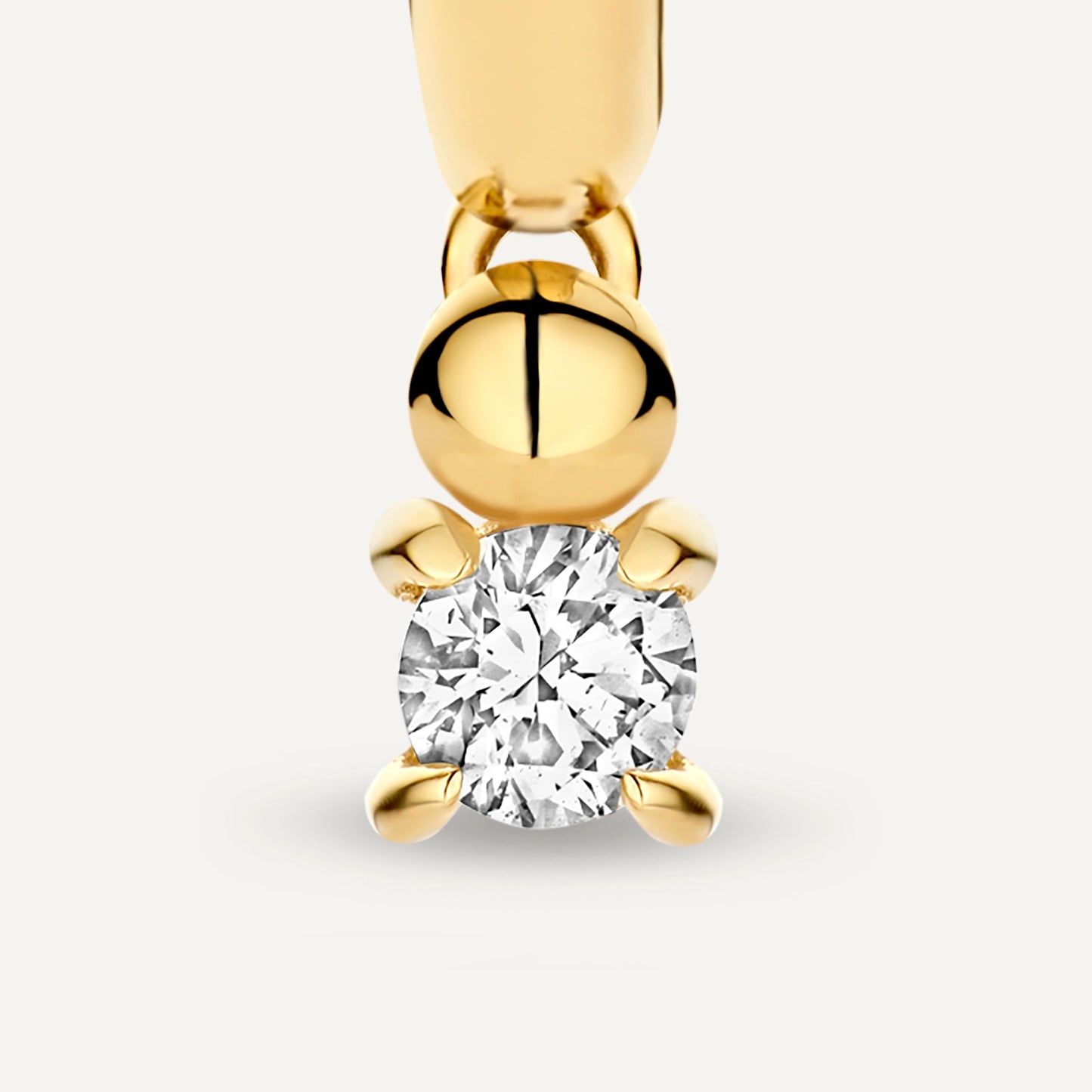 Four Prong Diamond Charm Hoop Earrings (0.10 ct)