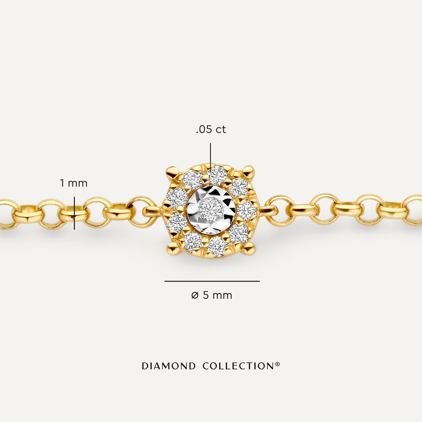 Four Prong Diamond Halo Bracelet (0.05 ct)