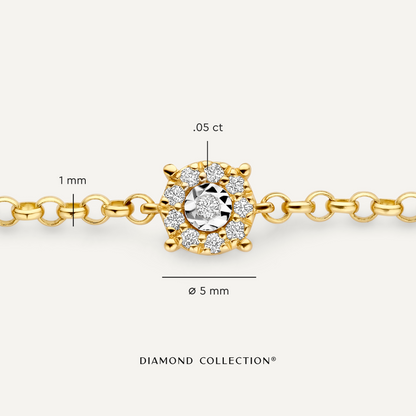 Four Prong Diamond Halo Bracelet (0.05 ct)