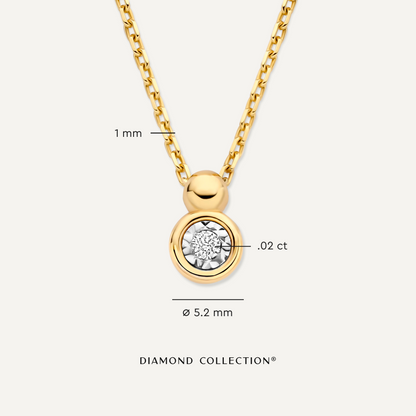 Bezel Set Diamond Linked Pendant Necklace (0.02 ct)
