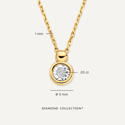 Bezel Set Diamond Linked Pendant Necklace (0.03 ct)