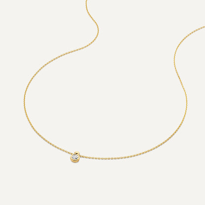 Bezel Set Diamond Linked Pendant Necklace (0.03 ct)