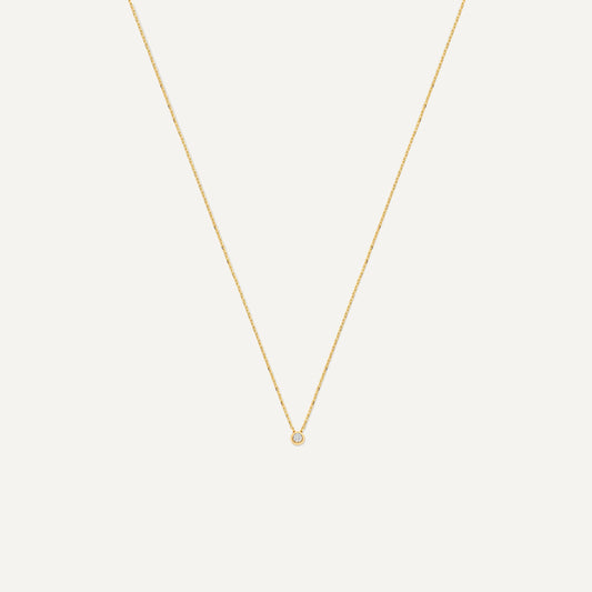 Bold Bezel Set Diamond Pendant Necklace (0.05 ct)