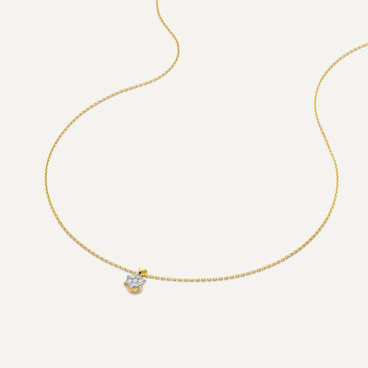 Six Prong Diamond Cluster Linked Pendant Necklace (0.08 ct)