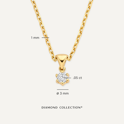 Six Prong Diamond Linked Pendant Necklace (0.05 ct)