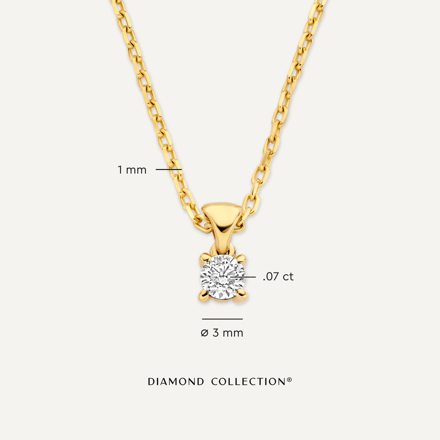 Four Prong Diamond Linked Pendant Necklace (0.07 ct)