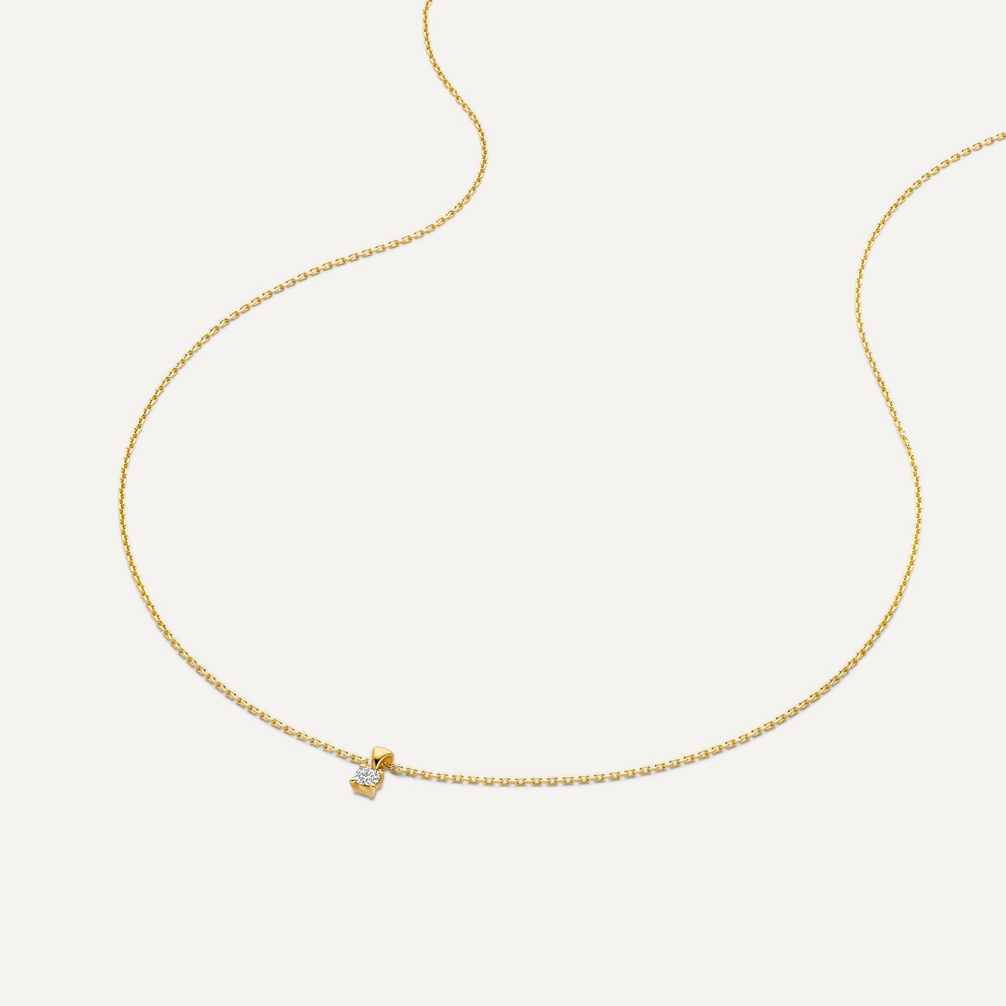 Four Prong Diamond Linked Pendant Necklace (0.07 ct)
