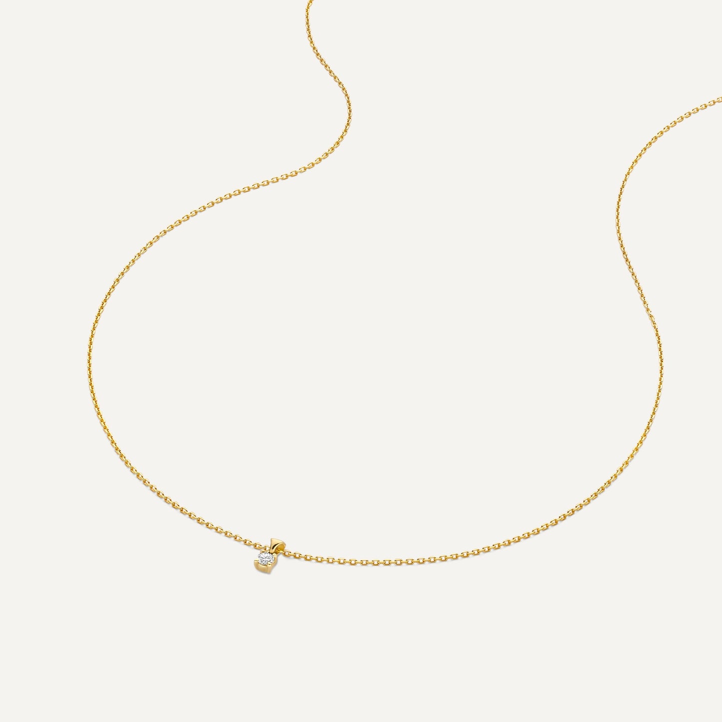 Four Prong Diamond Linked Pendant Necklace (0.08 ct)