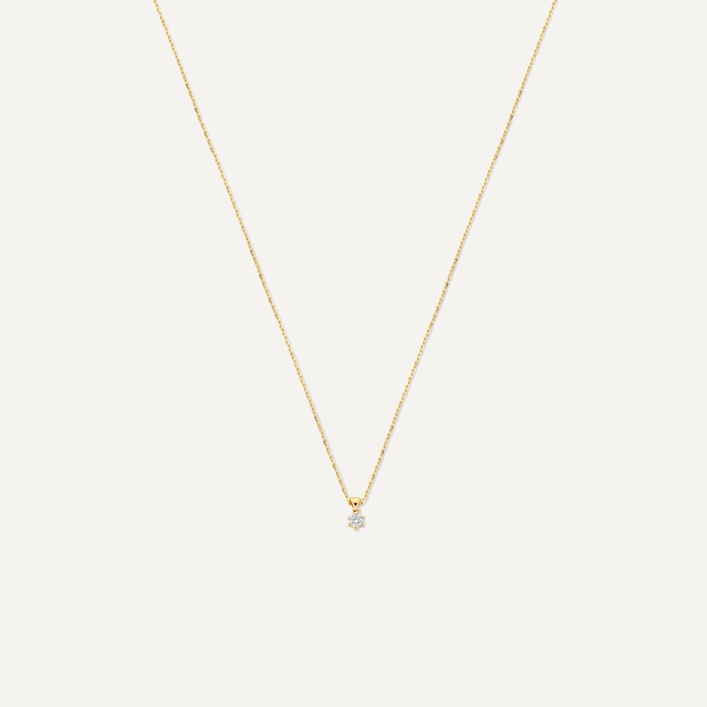 Six Prong Diamond Linked Pendant Necklace (0.10 ct)