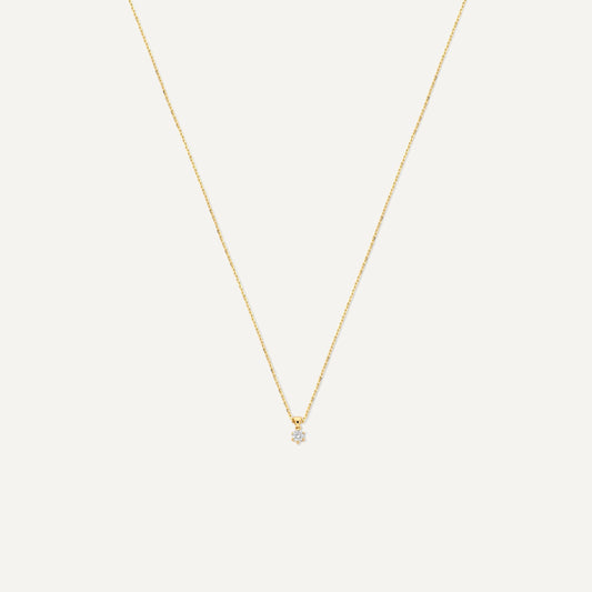 Six Prong Diamond Linked Pendant Necklace (0.10 ct)