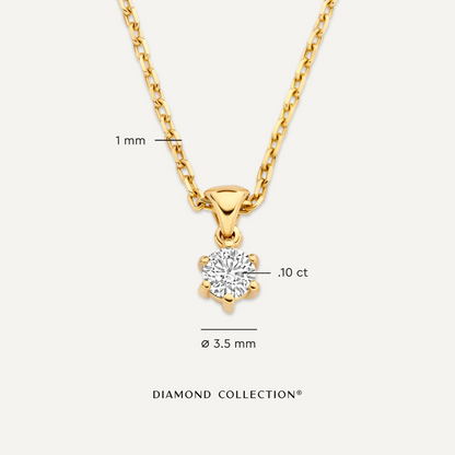 Six Prong Diamond Linked Pendant Necklace (0.10 ct)