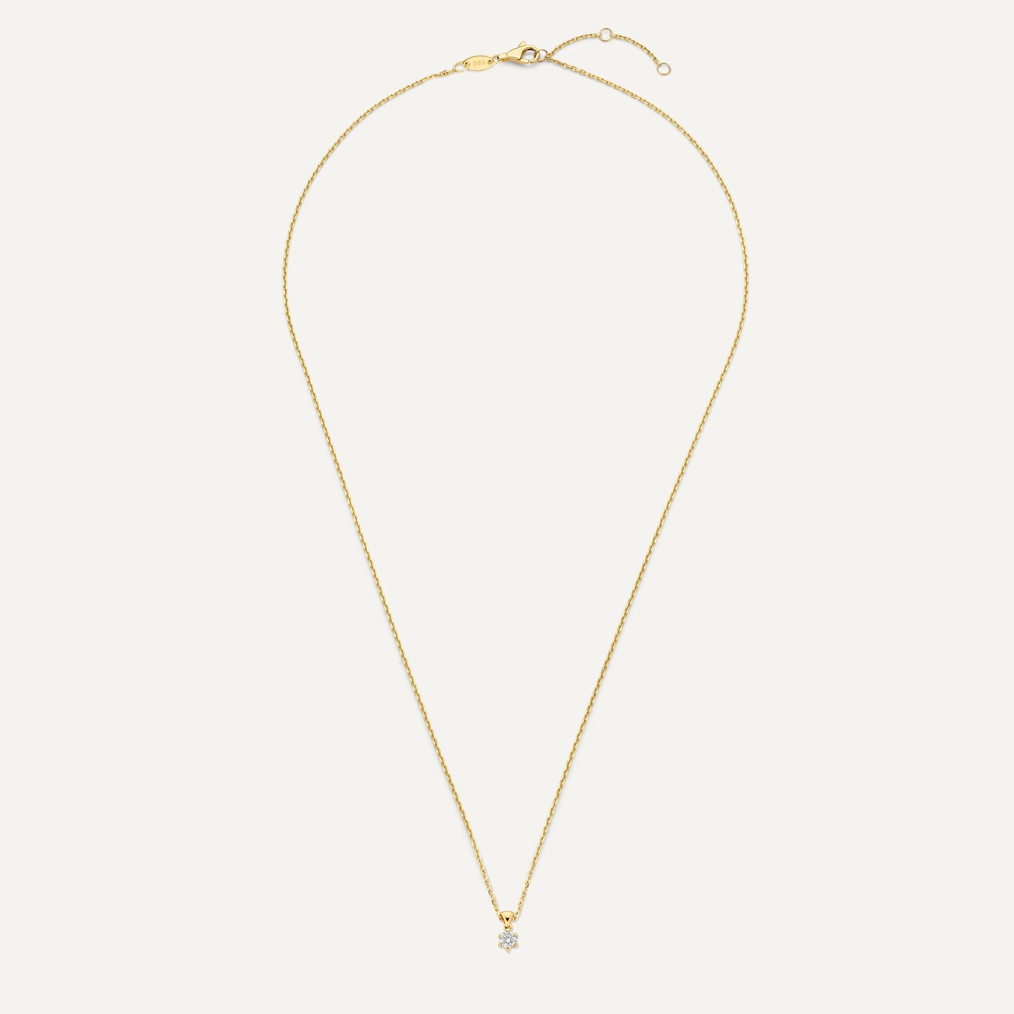Six Prong Diamond Linked Pendant Necklace (0.10 ct)