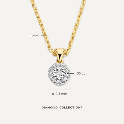 Diamond Halo Linked Pendant Necklace (0.05 ct)