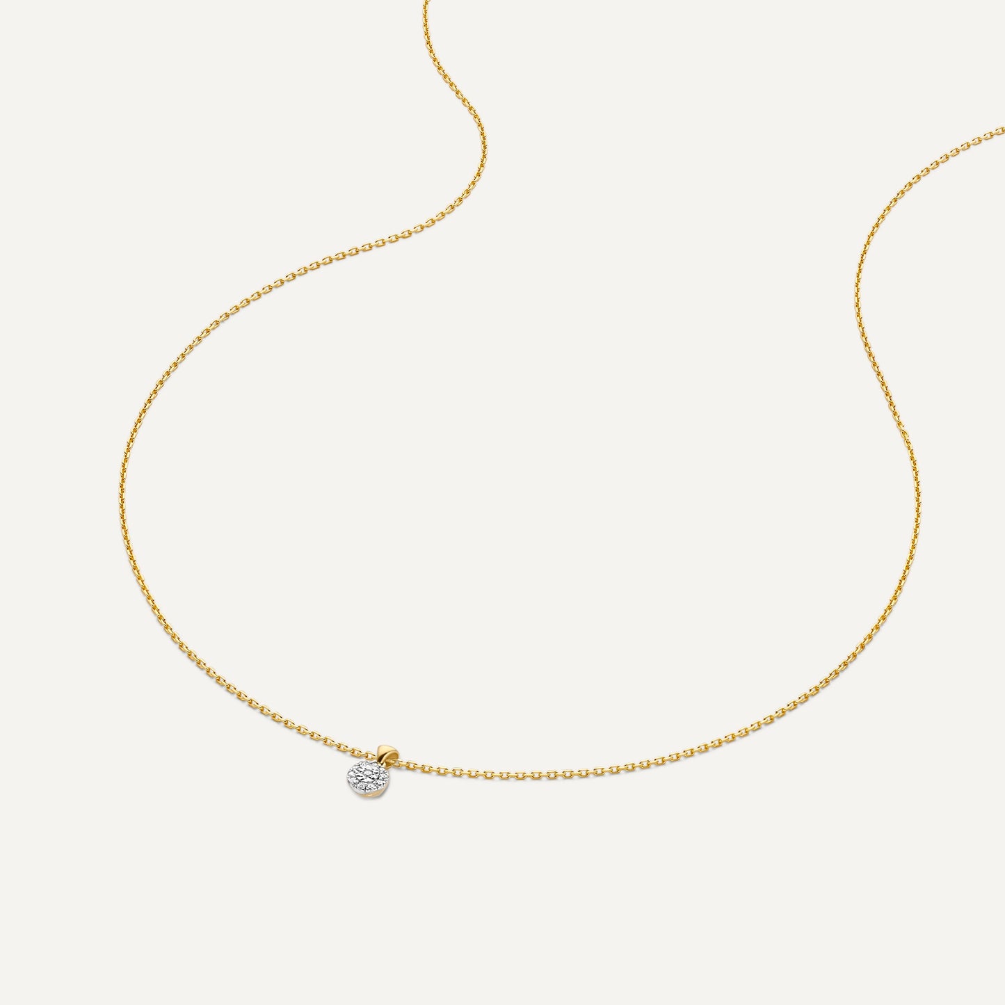 Diamond Halo Linked Pendant Necklace (0.05 ct)