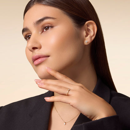 Bezel Set Cubic Zirconia Studs
