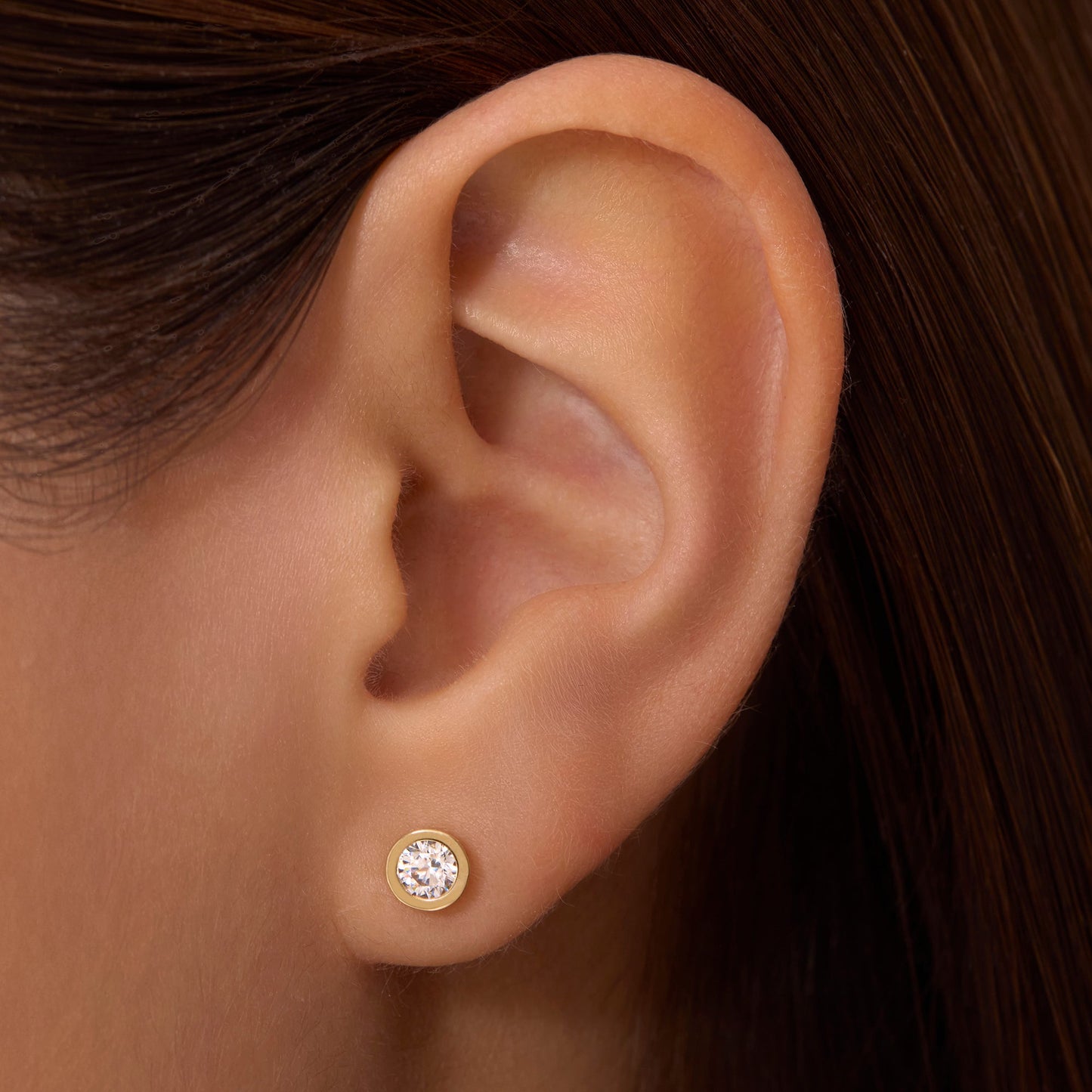 Bezel Set Cubic Zirconia Studs