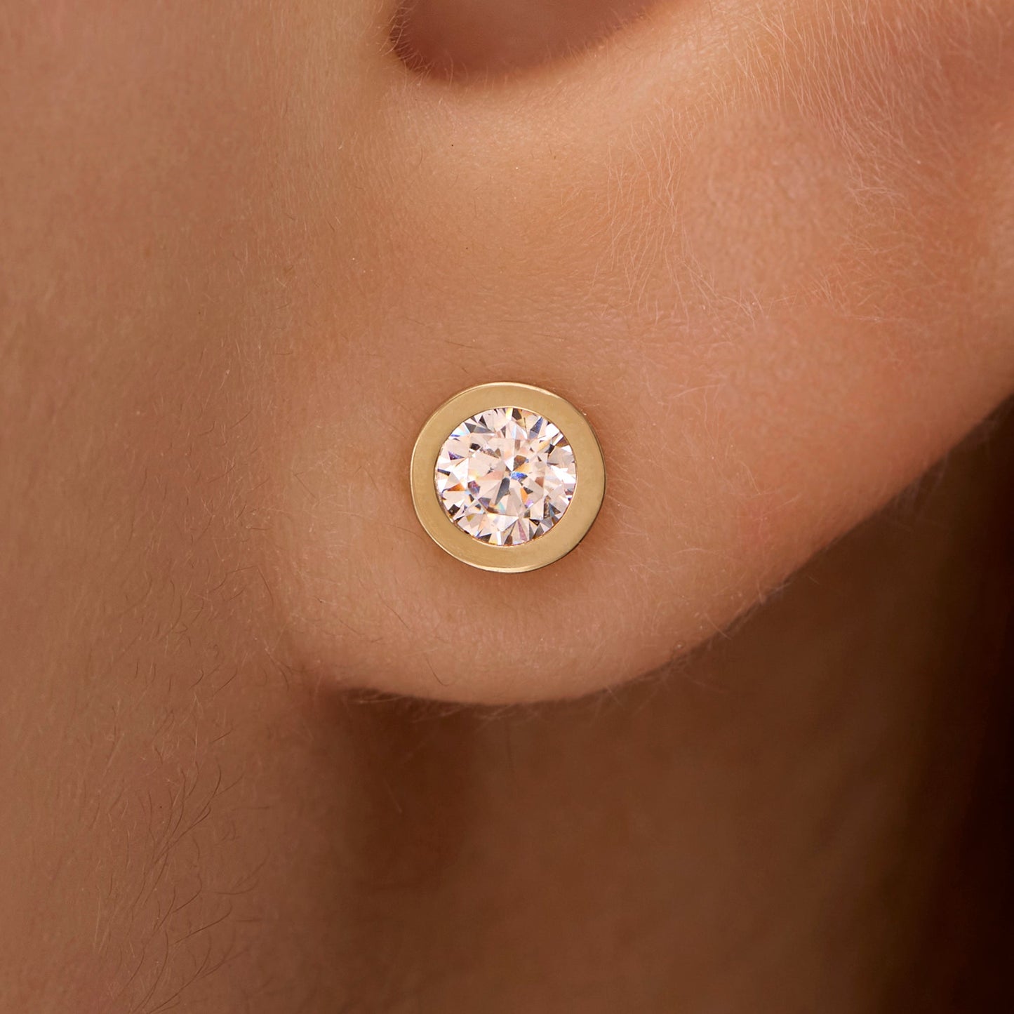 Bezel Set Cubic Zirconia Studs