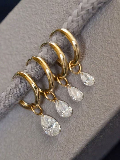 Floating Moissanite Hoop Earring