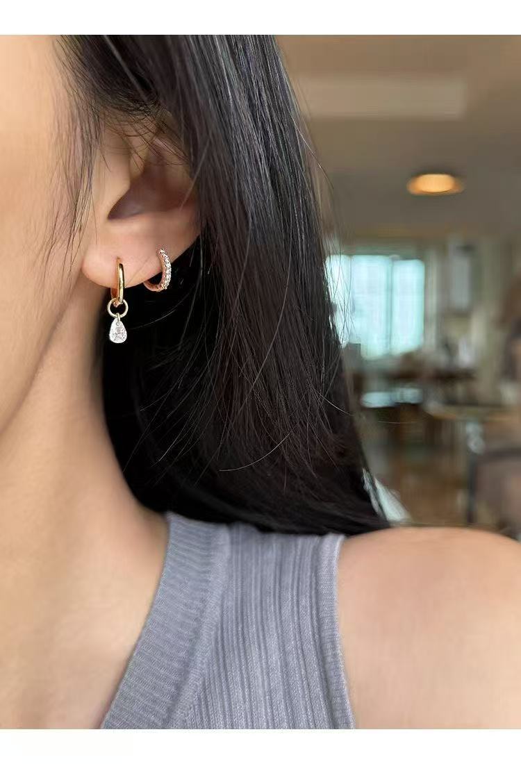 Floating Moissanite Hoop Earring