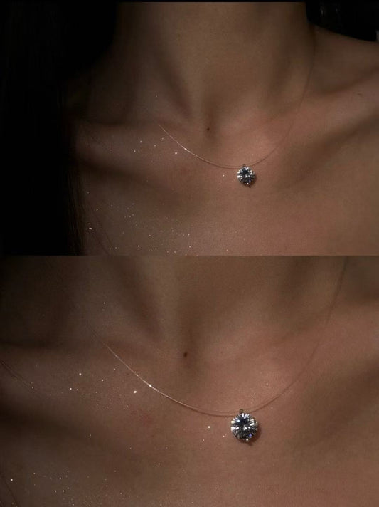 1ct Floating Moissanite Necklace