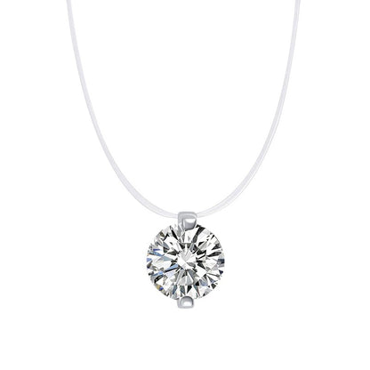 1ct Floating Moissanite Necklace
