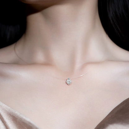 1ct Floating Moissanite Necklace